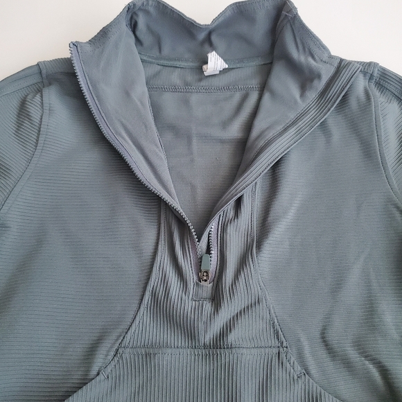 90 Degrees By Reflex 1/4-zip Ribbed Crop Top, Size S - Picture 5 of 13